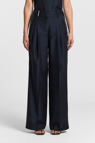 Palazzo trousers with double pleats