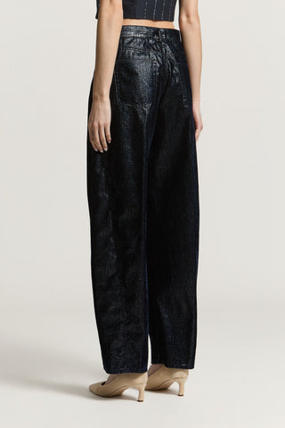 Glitter flocked denim jeans