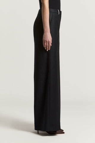 Lurex wool flannel palazzo trousers