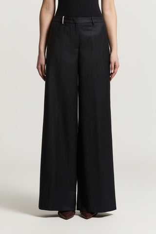 Lurex wool flannel palazzo trousers