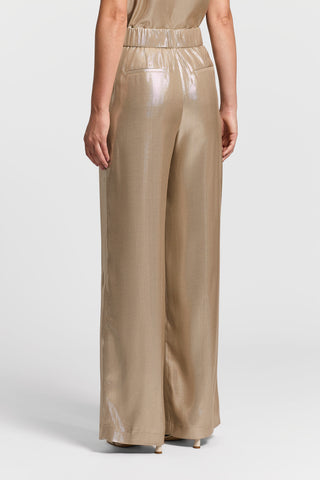 Viscose lamé twill trousers