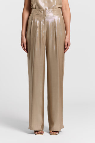 Viscose lamé twill trousers
