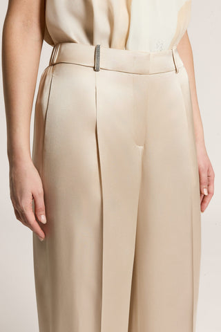 Viscose satin palazzo trousers
