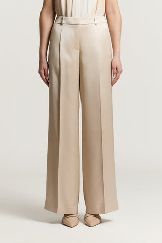 Viscose satin palazzo trousers