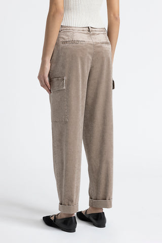 Corduroy carrot cargo trousers