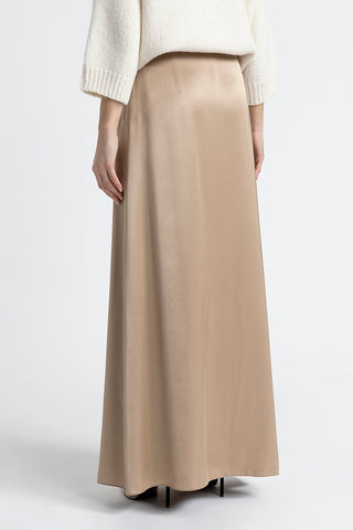 Viscose satin long skirt