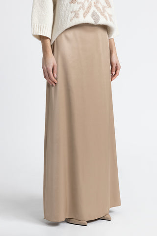 Viscose satin long skirt