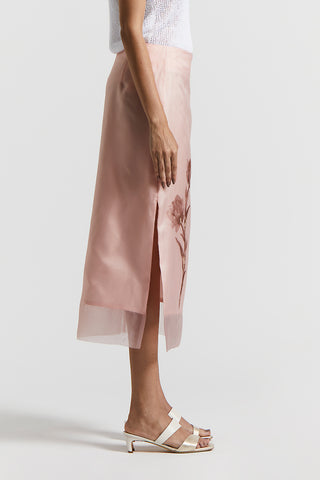 Cotton and silk organza skirt