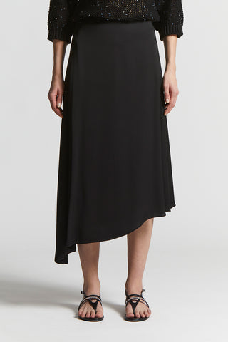 Flared skirt in fluid viscose satin