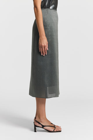 Silk linen skirt