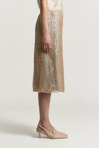 Sequinned midi skirt