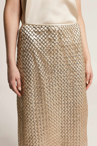 Sequinned midi skirt