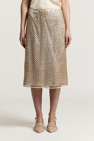 Sequinned midi skirt