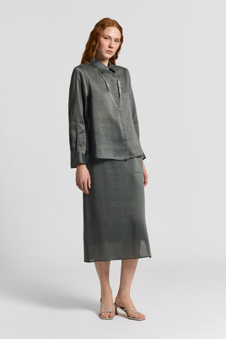 Silk linen skirt