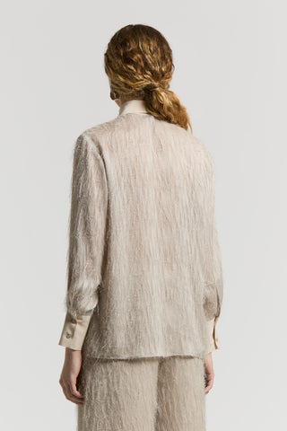Silk shirt with sail collar