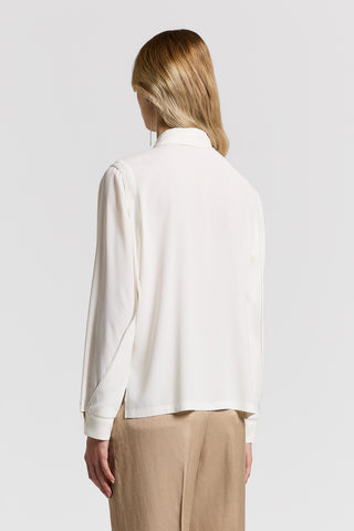 Silk-blend crepe de chine shirt
