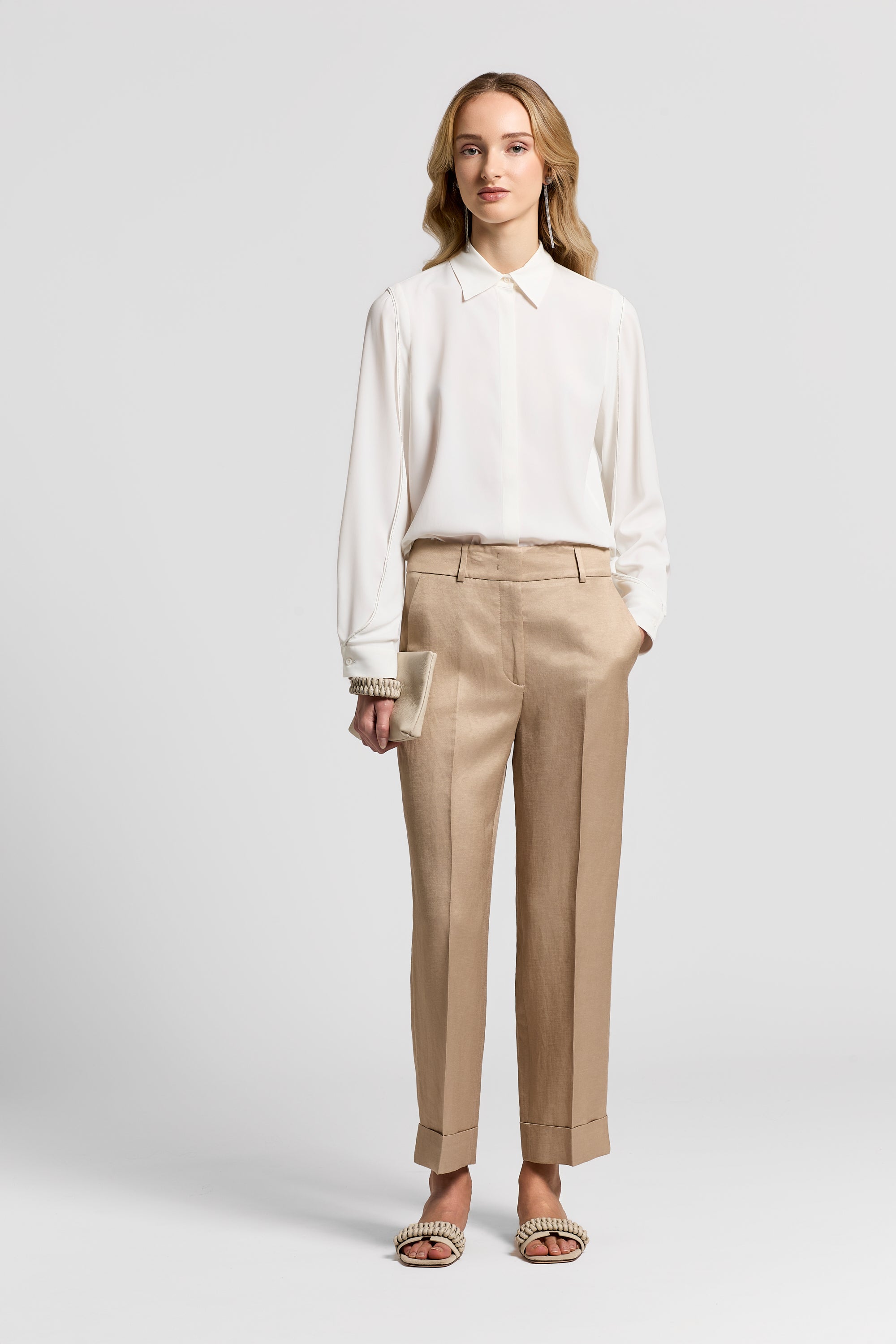 Silk-blend crepe de chine shirt | Peserico US