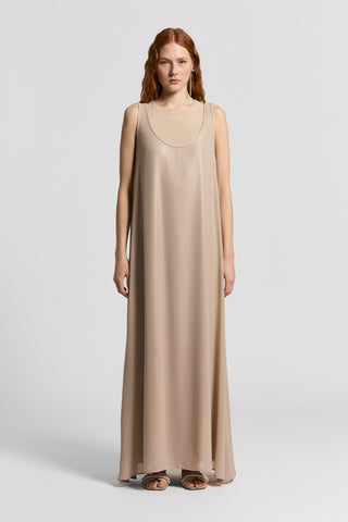made in italy silk dresses Italia Silk Dress Light Taupe