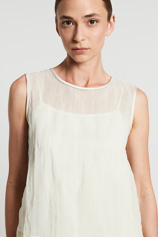 Lined crushed organza top