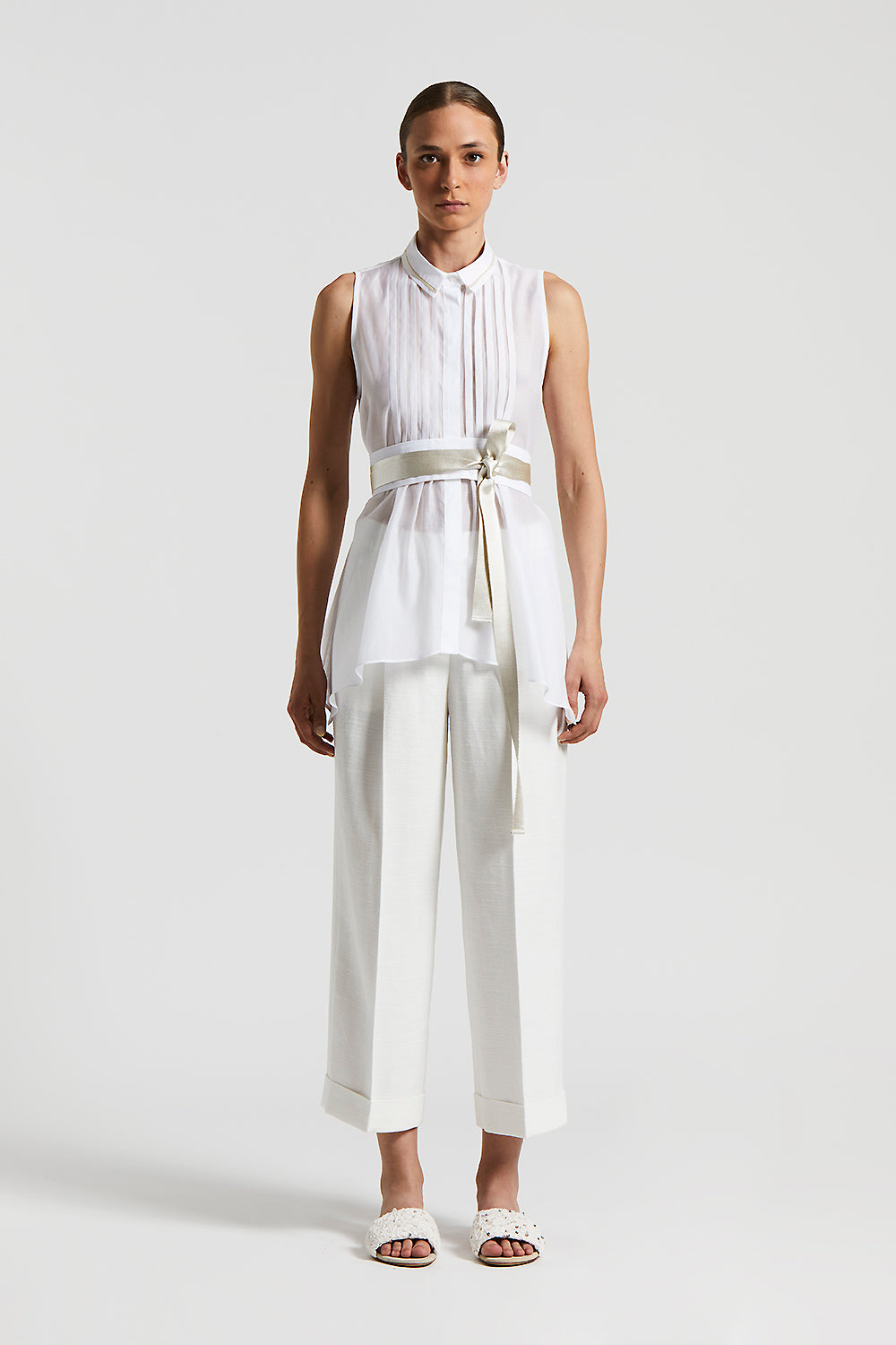 ワンピース PESERICO SS25 Linen voile long dress (S02159 948) Pure cotton voile long dress | Peserico US
