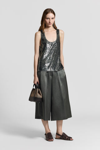 Satin and sequin top