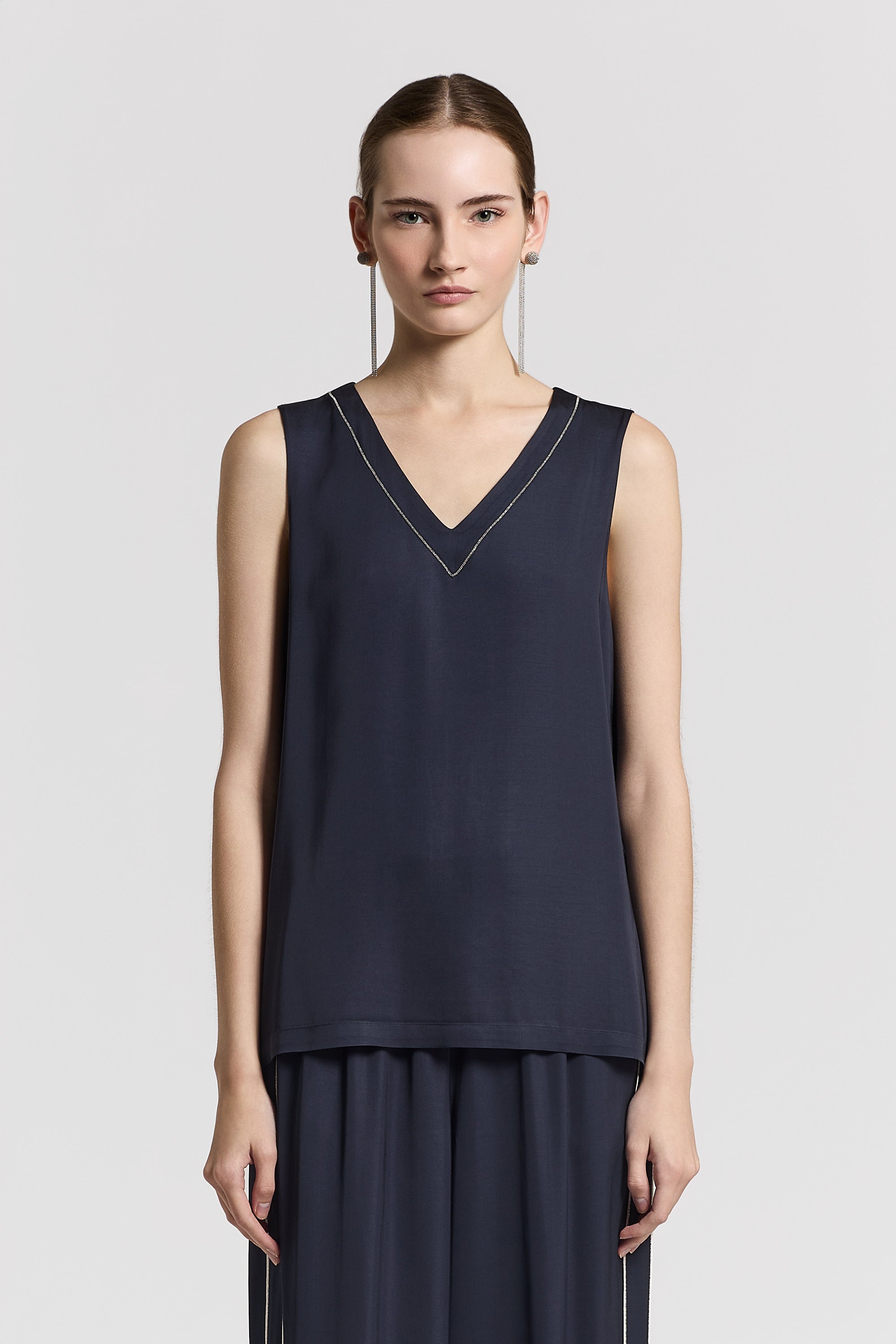 Viscose satin top | Peserico US