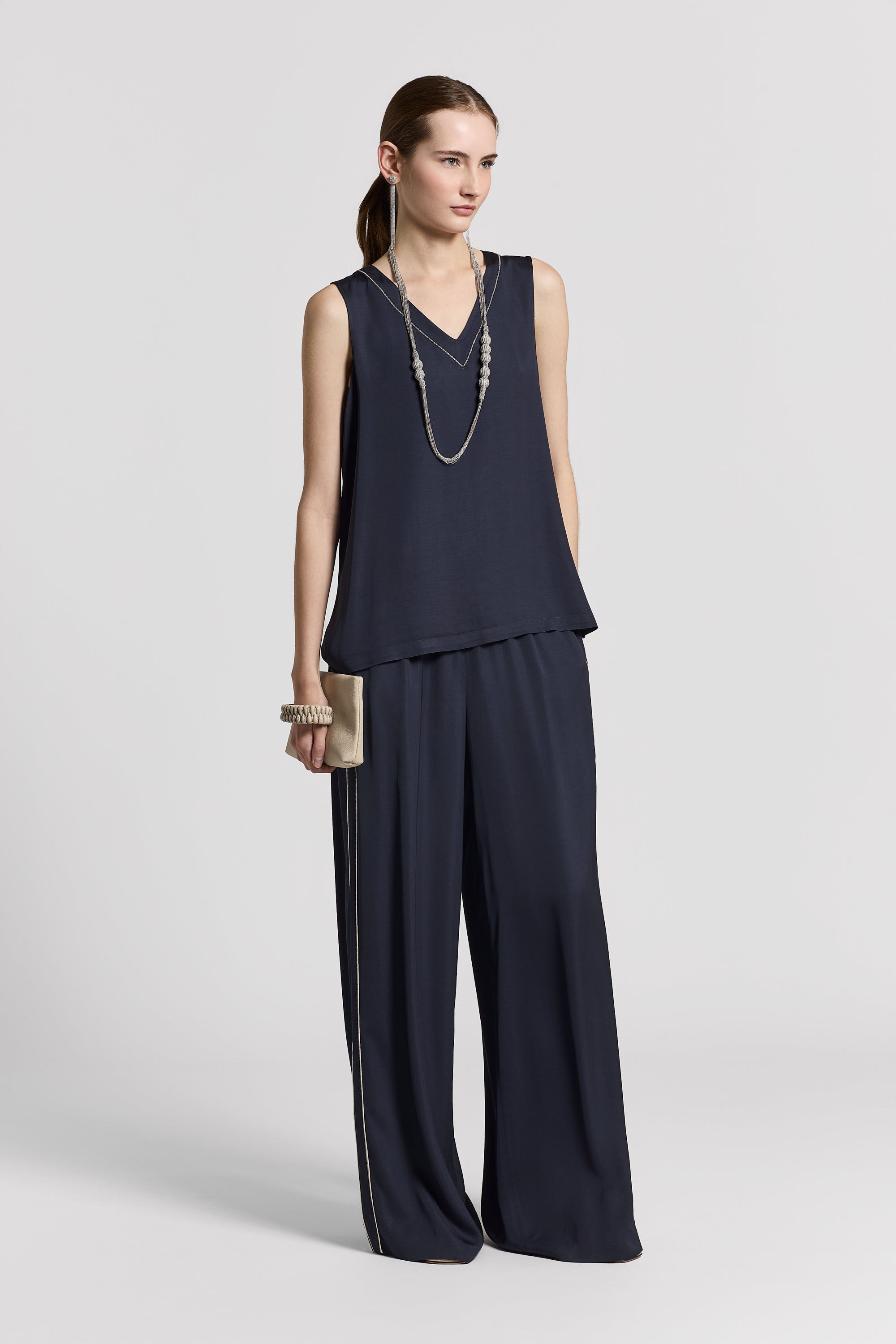 Viscose satin top | Peserico US