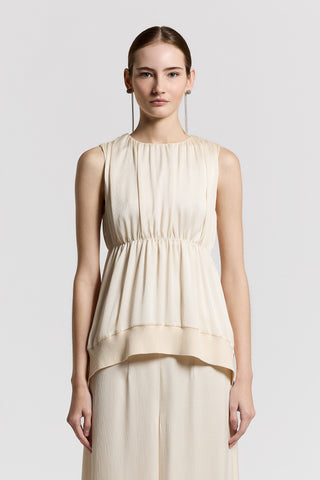 Satin top with cotton details