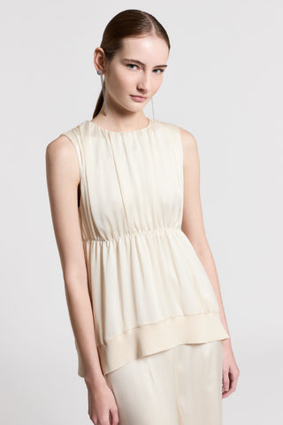 Satin top with cotton details