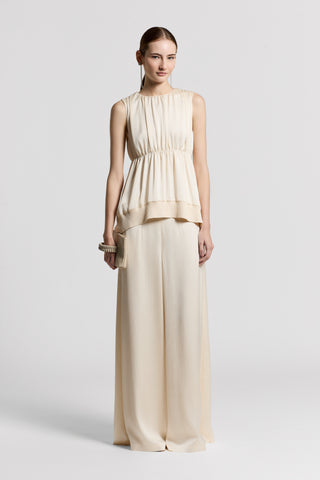 Satin top with cotton details