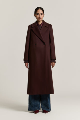 Double-breasted wool and cashmere cloth coat 1 / 5