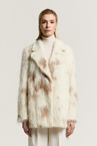 Single-breasted faux fur coat 1 / 3