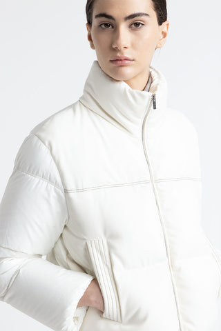 Short goose down jacket in viscose