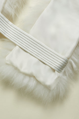 Real cashmere goat fur collar