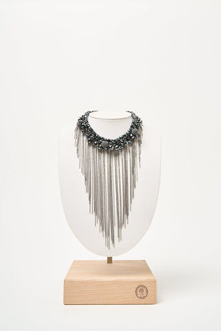 Glass demi-crystal choker necklace