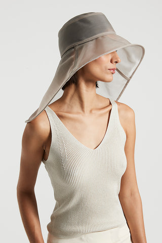 Asymmetrical semi-transparent hat