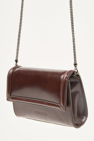 Micro clutch bag in shiny leather 4 / 4