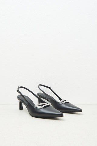 Slingback leather pumps