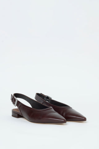 Genuine leather sling-backs