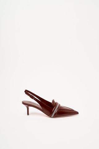 Genuine leather sling-backs