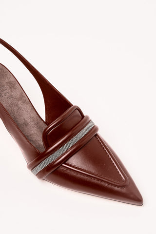 Genuine leather sling-backs