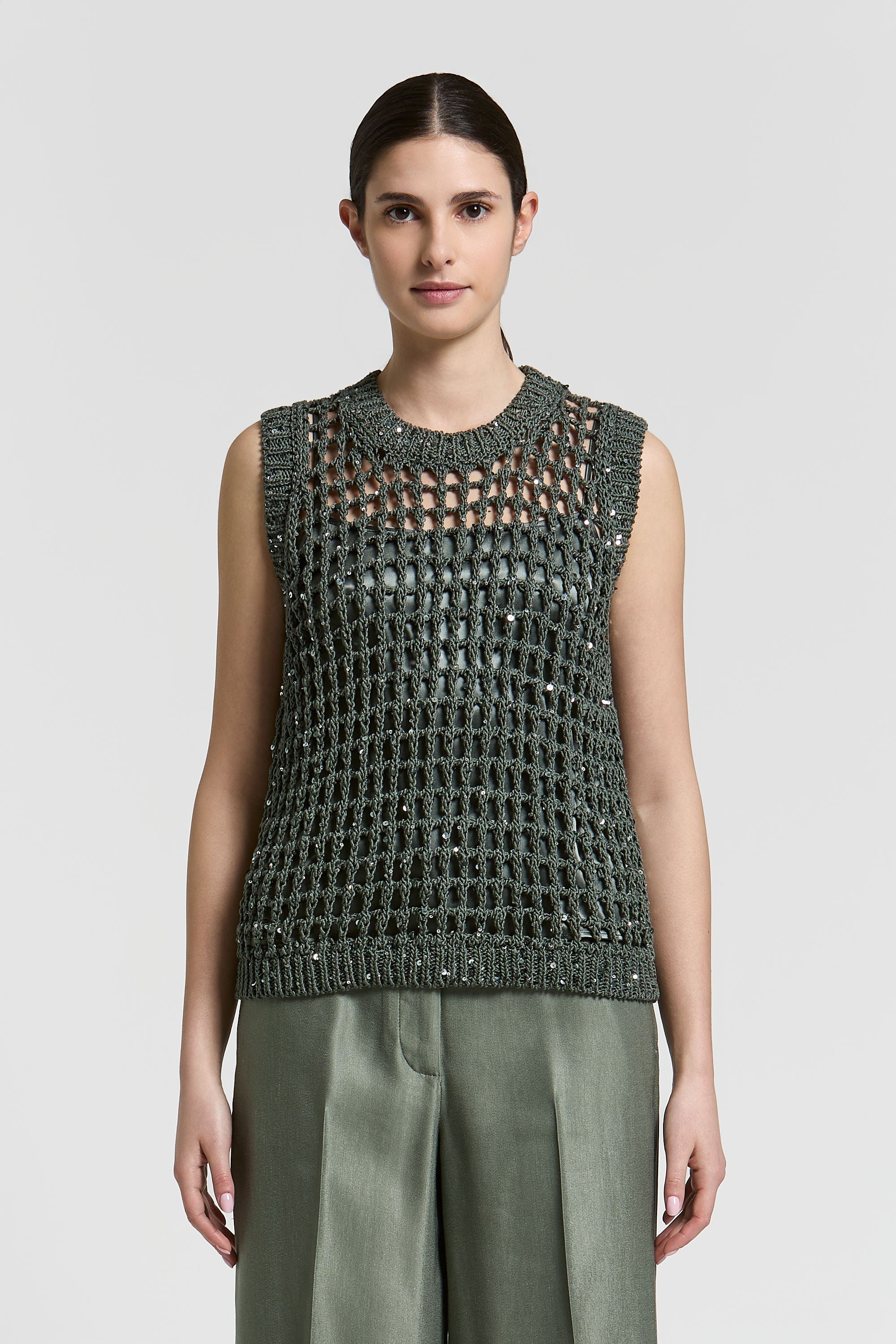 トップス PESERICO Cotton and sequin knitted top | Peserico US