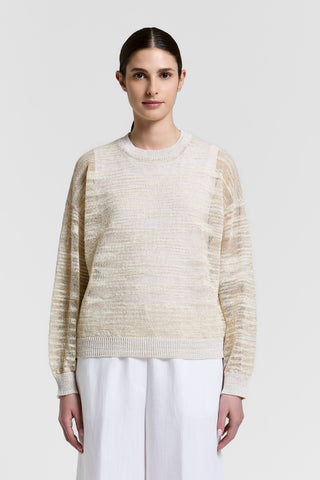 Lurex linen crewneck sweater
