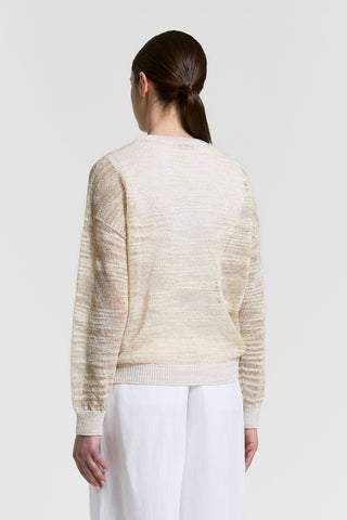 Lurex linen crewneck sweater
