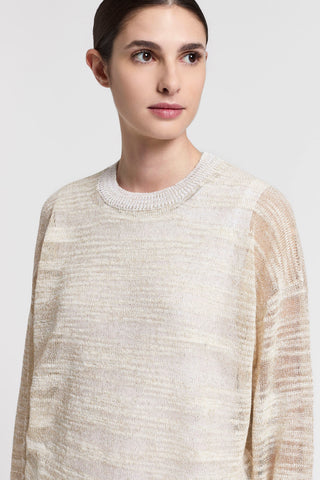 Lurex linen crewneck sweater