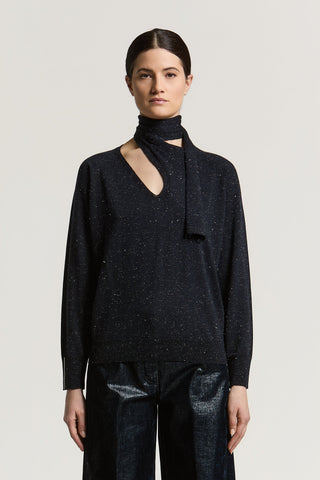 Wool, viscose, and lamé sweater 1 / 3