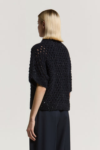 Bouclé wool, alpaca, and lurex sweater
