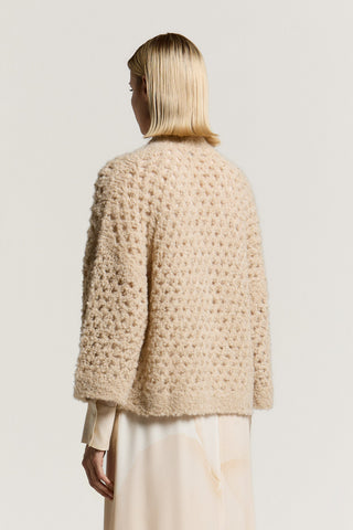 Cardigan in wool and alpaca bouclé yarn 5 / 5