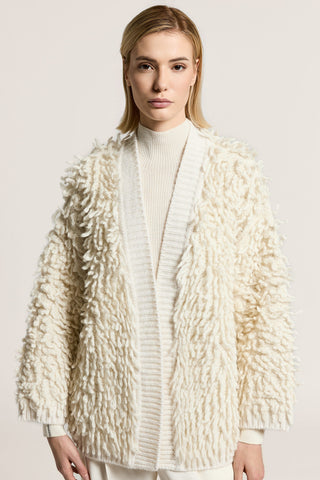 Wool, alpaca, silk and cashmere cardigan