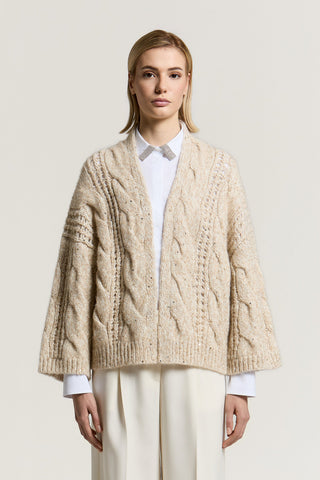 Wool and alpaca cardigan with sequins
